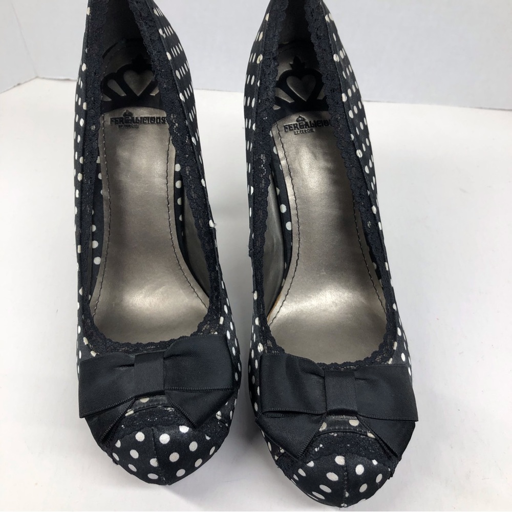 fergalicious Polka Dot Lace Bow Bette Page Betty Boop 1940’s 50’s No Size Fits 8 - Picture 4 of 5